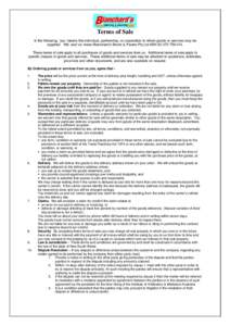 Terms of Sale In the following, ‘you’ means the individual, partnership, or corporation to whom goods or services may be supplied. ‘We’ and ‘us’ mean Blanchard’s Bricks & Pavers Pty Ltd ABN. 