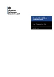 European Union / Consumer protection / Directive on services in the internal market / Directive / Consumer Protection (Distance Selling) Regulations / Consumer Credit Act / English contract law / Law / Consumer protection law