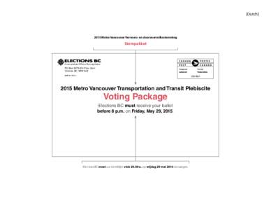 [DutchMetro Vancouver Vervoers- en doorvoervolksstemming Stempakket