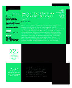 LES SALONS À PARIS PARTICIPER AU SALON 2014 DU VENDREDI 5 AU DIMANCHE 7 DÉCEMBRE 2014 Paris, Espace des