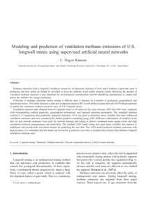 Modeling and Prediction of Ventilation Methane Emissions of U.S. Longwall Mines Using Artificial Neural Networks