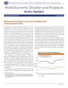 Development Policy and Analysis Division w Department of Economic and Social Affairs  World Economic Situation and Prospects Weekly Highlights Prepared by Clive Altshuler