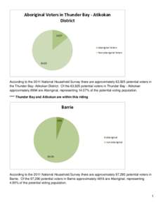 Aboriginal Voters in Thunder Bay - Atikokan District[removed]Aboriginal Voters Non-Aboriginal Voters