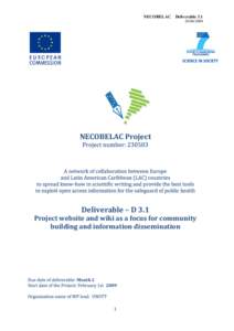 NECOBELAC DeliverableNECOBELAC Project  Deliverable – D 3.1