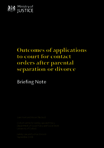 Applications for child contact orders after parental separation or divorce - briefing note