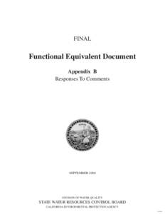 Functional Equivalent Document, Apprndix B