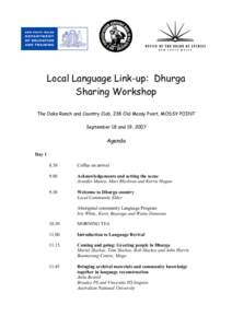 Local Language Link-up: Dhurga sharing workshop