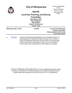 City of Albuquerque Agenda Land Use, Planning, and Zoning Committee  Albuquerque/Bernalillo