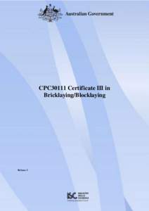 CPC30111 Certificate III in Bricklaying/Blocklaying