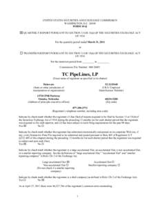 UNITED STATES SECURITIES AND EXCHANGE COMMISSION WASHINGTON, D.C[removed]FORM 10-Q ⌧ QUARTERLY REPORT PURSUANT TO SECTION 13 OR 15(d) OF THE SECURITIES EXCHANGE ACT OF 1934