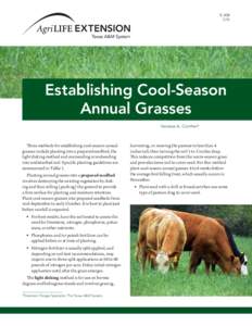 EEstablishing Cool-Season Annual Grasses Vanessa A. Corriher*