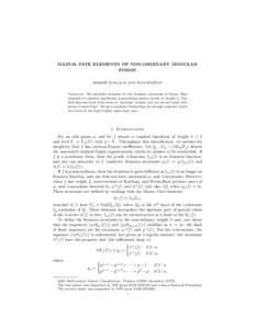 Representation theory of Lie groups / Lie algebras / Representation theory of Lie algebras / Modular form / Elliptic curve / Weight / Symbol / Eigenform / Abstract algebra / Mathematical analysis / Analytic number theory