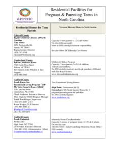Residential Facilities for Pregnant & Parenting Teens in North Carolina Residential Homes for Teen Parents Caldwell County