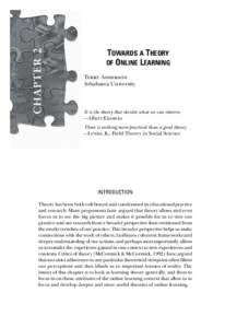 Chapter 2  Towards a Theory of Online Learning Terry Anderson Athabasca University