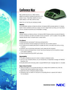 Electronics / Echo cancellation / Microphone / Duplex / NEC / Wireless / Telephone / Technology / Electronic engineering / Telephony