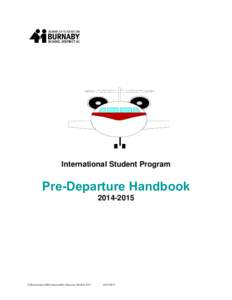 International Student Program  Pre-Departure Handbook[removed]T:\International Ed\Orientation\Pre-Departure Booklet 2014