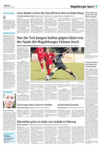 Magdeburger Sport | 11  Mittwoch, 23. Mai 2012 Zahl des Tages