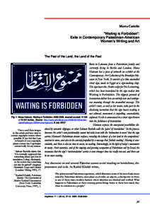 Marta Cariello  “Waiting is Forbidden”: Exile in Contemporary Palestinian-American Women’s Writing and Art