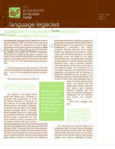 language legacies  October 2009 volume 13 number 2