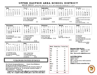 UPPER DAUPHIN AREA SCHOOL DISTRICT[removed]July S M 1