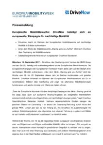 EUROPEANMOBILITYWEEKSEPTEMBER 2017 Pressemeldung Europäische