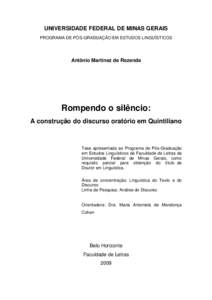 UNIVERSIDADE FEDERAL DE MINAS GERAIS PROGRAMA DE PÓS-GRADUAÇÃO EM ESTUDOS LINGUÍSTICOS