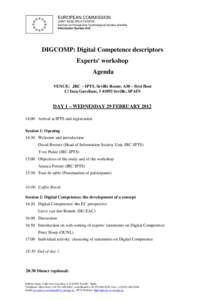 EUROPEAN COMMISSION JOINT RESEARCH CENTRE Institute for Prospective Technological Studies (Seville) Information Society Unit  DIGCOMP: Digital Competence descriptors
