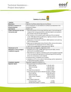 Technical Assistance – Project description Cabildo of La Palma Location Beneficiary