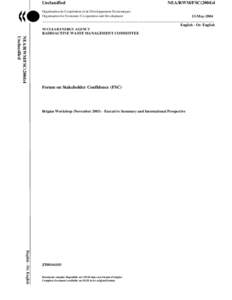 Unclassified  NEA/RWM/FSC[removed]Organisation de Coopération et de Développement Economiques Organisation for Economic Co-operation and Development