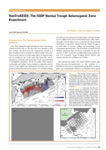 Progress Reports  NanTroSEIZE: The IODP Nankai Trough Seismogenic Zone Experiment  by Harold J. Tobin and Masa Kinoshita