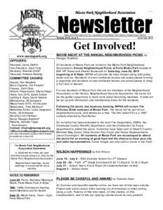 Mesta Park Neighborhood Association  Newsletter News and information for ALL residents of the Mesta Park Historic Preservation District Volume 2015, Issue 5