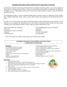 Microsoft Word - Email blast to parents including recipe.doc
