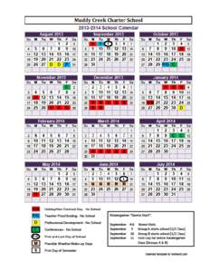 Muddy Creek Charter School Calendar[removed]August August[removed]