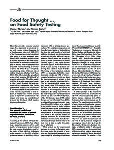 Nutrition / Medicine / Packaging / Food safety / European Food Safety Authority / Parma / Genetically modified organism / Food / Center for Food Safety and Applied Nutrition / Health / Food and drink / Food science