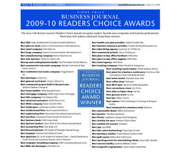 Sioux Falls metropolitan area / Sioux Falls /  South Dakota / Sanford Health / Sanford USD Medical Center / Eide Bailly LLP / Sanford / Wells Fargo / Hy-Vee / OfficeMax / Western United States / South Dakota / Communications in the United States