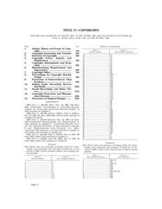 TITLE 17—COPYRIGHTS This title was enacted by act July 30, 1947, ch. 391, 61 Stat. 652, and was revised in its entirety by Pub. L. 94–553, title I, § 101, Oct. 19, 1976, 90 Stat[removed]Chap.