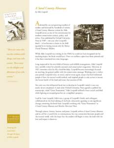 A Sand County Almanac by Aldo Leopold A  “There are some who