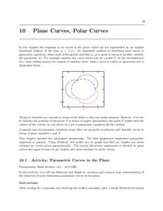 Plane Curves, Polar Curves