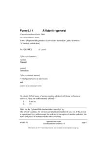 Form[removed]Affidavit—general Court Procedures Rules[removed]see r[removed]Affidavit—form))