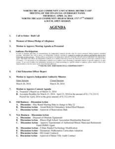 North Chicago School District 187 Financial Oversight Panel Meeting Agenda - April 24, 2014