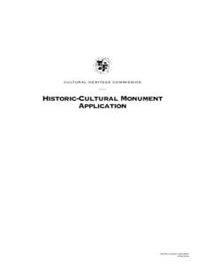 CULTURAL HERITAGE COMMISSION  Historic-Cultural Monument Application  HISTORIC-CULTURAL MONUMENT