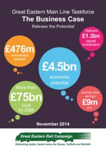 Great Eastern Main Line Taskforce  The Business Case Release the Potential  Delivers