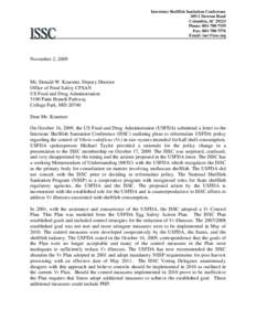 Microsoft Word - USFDA Letter from ISSC Novemberdoc