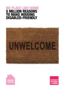 no place like home 5 million reasons to make housing disabled-friendly  Key findings