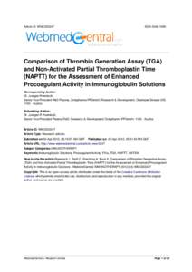 Medicine / Coagulation / Factor XI / Thromboplastin / Factor X / Partial thromboplastin time / Thrombin / Intravenous immunoglobulin / Coagulation system / Biology / Anatomy