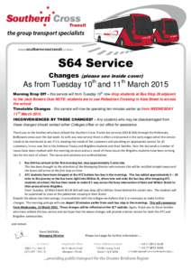 S64 Service Changes (please see inside cover) th th