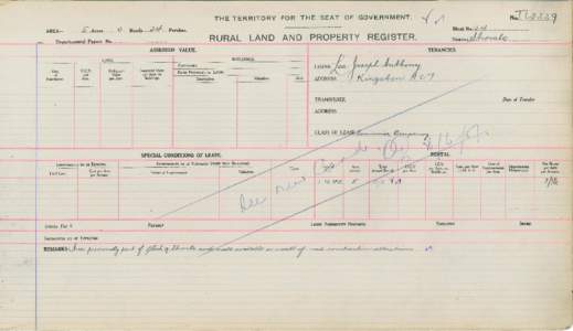 Department of the Interior Property and Tenancy Ledger