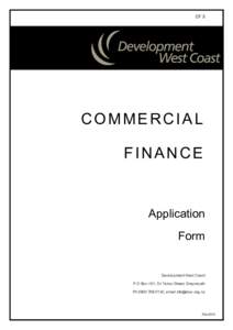 CF 3  COMMERCIAL FINANCE Application Form