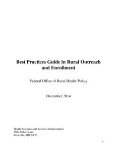 Best Practices Guide in Rural Outreach and Enrollment