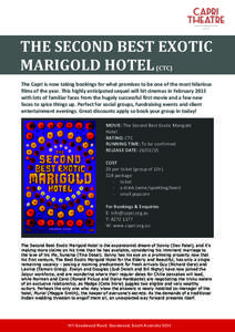    THE	
  SECOND	
  BEST	
  EXOTIC	
   MARIGOLD	
  HOTEL 	
  (CTC)